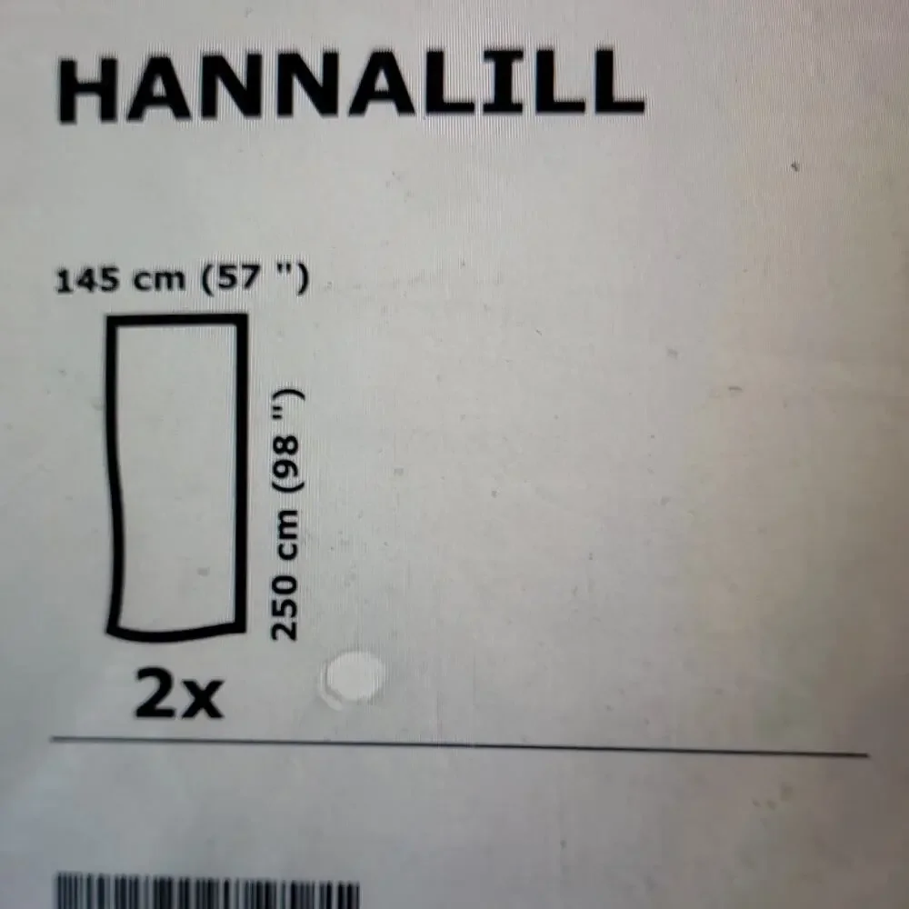 IKEA HANNALILL Gray 100% Cotton Light Filtering Curtain Panels 57x98 (2)
